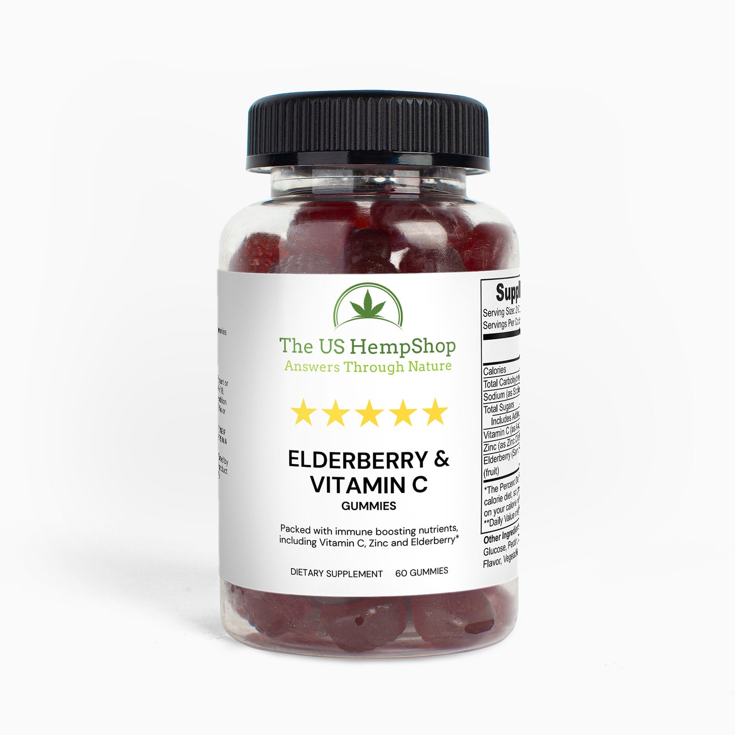 Elderberry and Vitamin C from US Hemp Shop will help boost the immune system as nature intended.